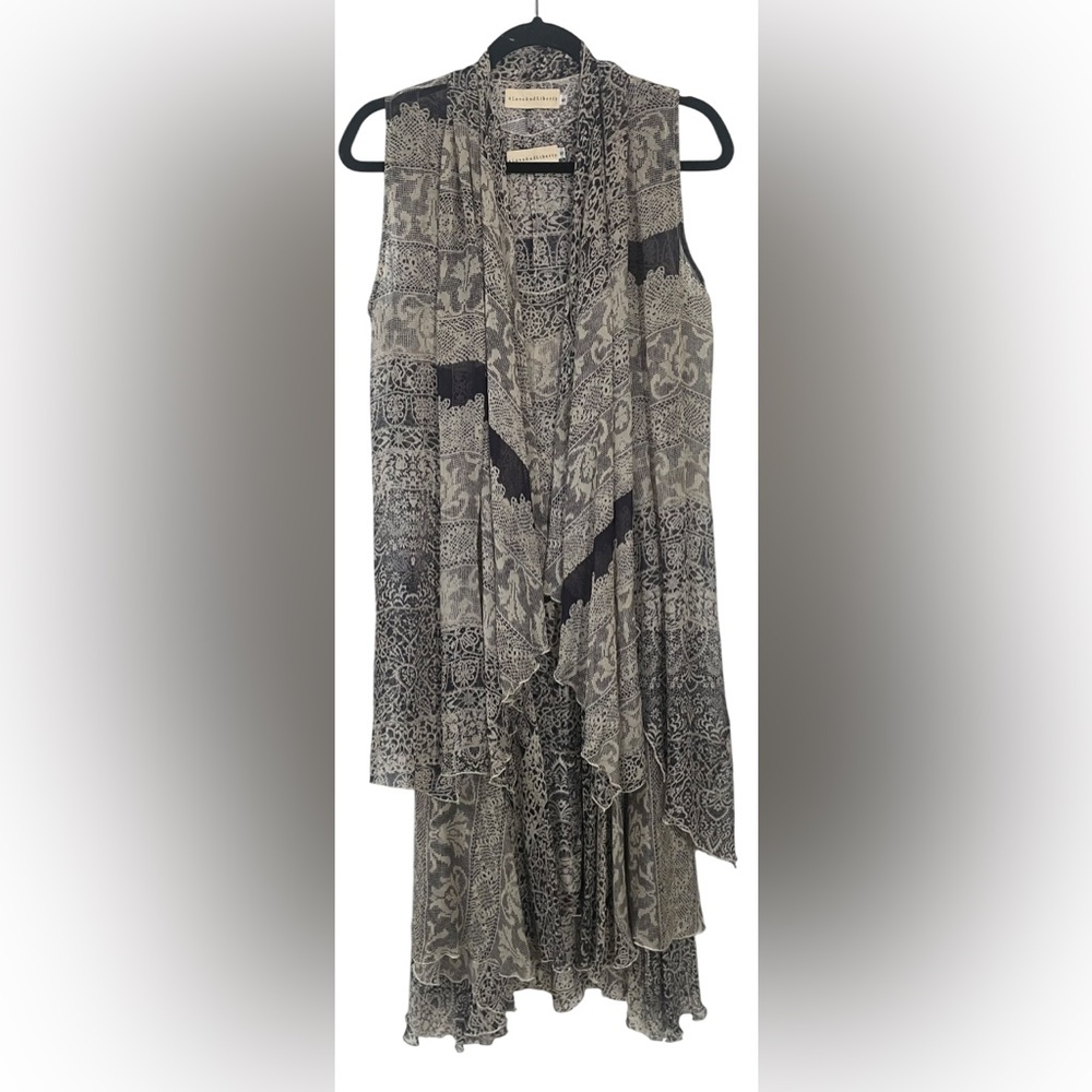 Johnny Was 4 Love And Liberty Dress Kimono 2 Piece Set Small Silk Boho Festival